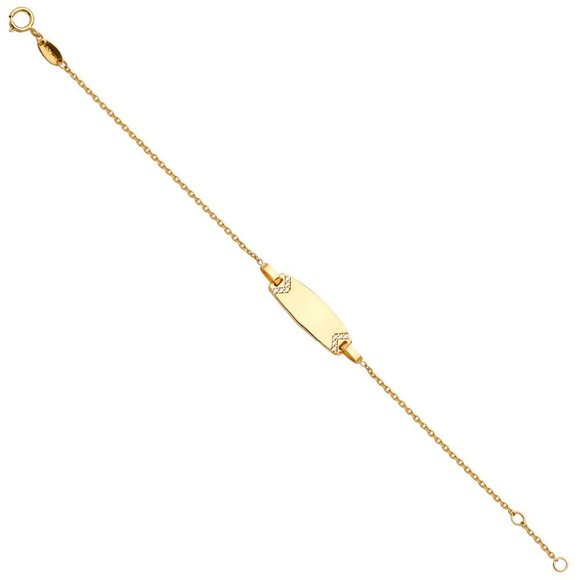 14K Gold Baby ID Bracelet6 inches